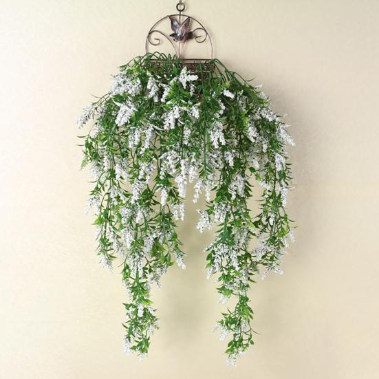 1Pc Artificial Lavender Fake Flower Wall Hanging Vine Rattan Wedding Party Decor