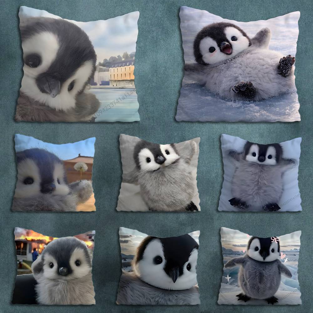 Cute little penguin Pillow Case For 30x30cm45x45cm55x55cm For Home Bedroom Decoration And Protector