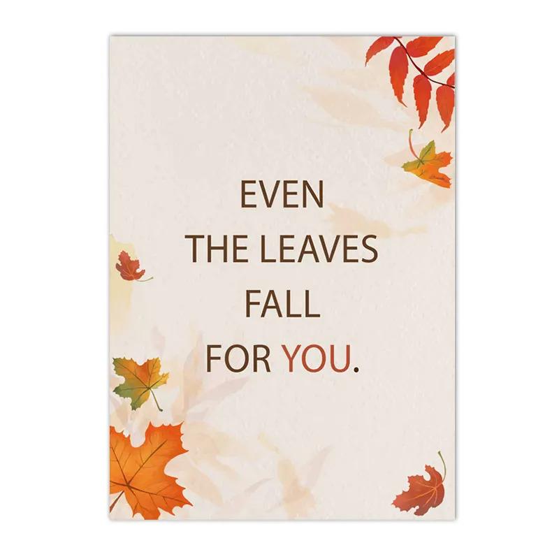 Canvas Painting Autumn Scenery Leaf Poster Print Nordic Wall Pictures Living Room Home Decor Hello Pumpkin Art