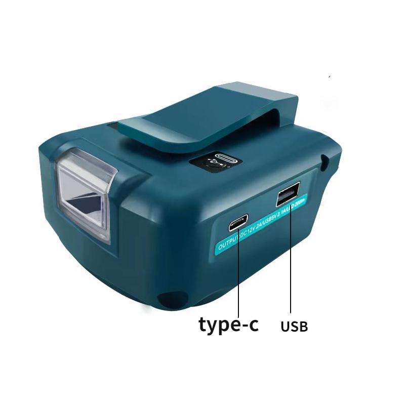 Для Makita 14,4 В/18 В львиная батарея, двойной USB-конвертер, порт со светодиодным прожектором, уличный фонарик для батарей Makita