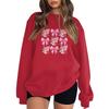 Women's Fashion Long Sleeve Loose Bowknot Printed Round Neck Sweatshirt