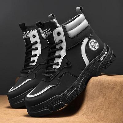 Ботильоны на высоком каблуке тако Мужские рабочие защитные туфли Платье Ботильоны Мужские кожаные зимние ботинки Коричневые ботинки Мужская обувь Повседневные кроссовки