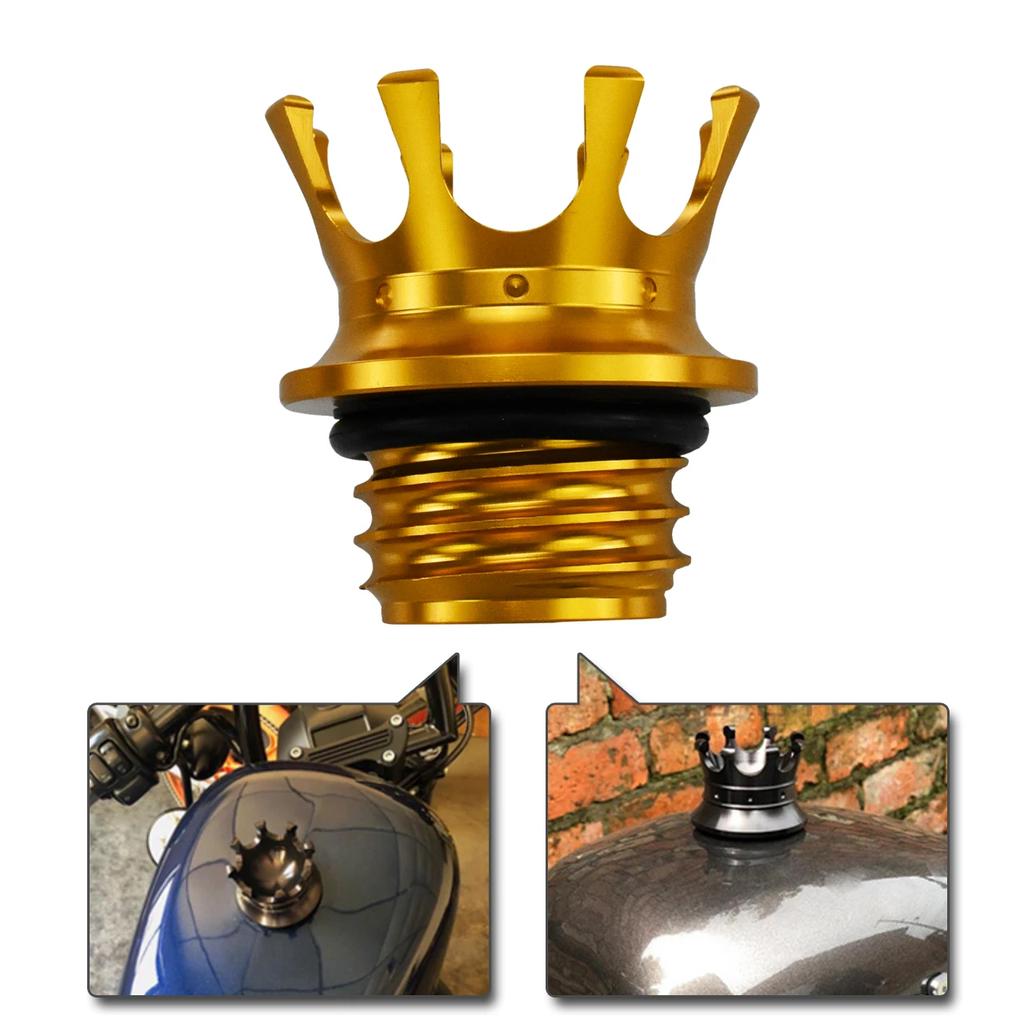 Motorcycle Vented Gas Cap Fuel Tank Right-hand Thread Crown Style Oil Cap Fuel Gas Tank For Harley Sportster Dyna Touring Softai
