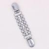 Rhinestone Chain Women's No Buttons Shirt Sweater Cardigan Clip Clamp Decor