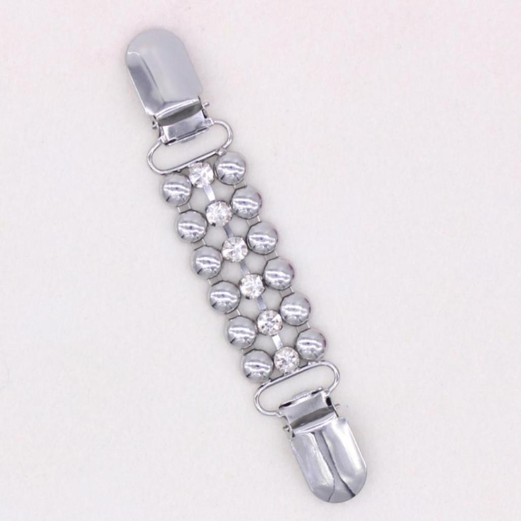 Rhinestone Chain Women's No Buttons Shirt Sweater Cardigan Clip Clamp Decor