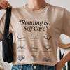 Чтение — это Забота о себе Графические футболки Книжный червь Женские Ретро Бохо Книжный Унисекс Здоровье Футболка Милые Свободные Футболки для Любителей Книг Подарки