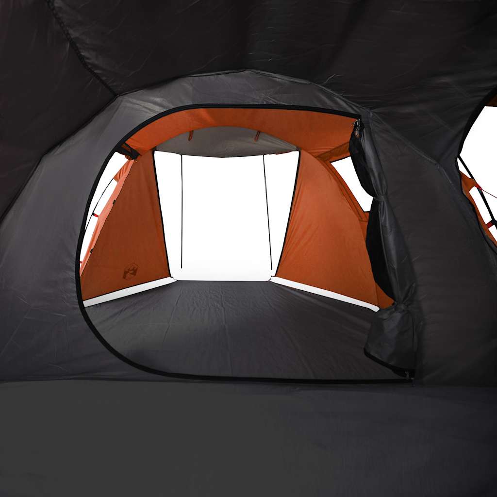 Tunnel Tent for 4 Persons Grey and Orange Waterproof