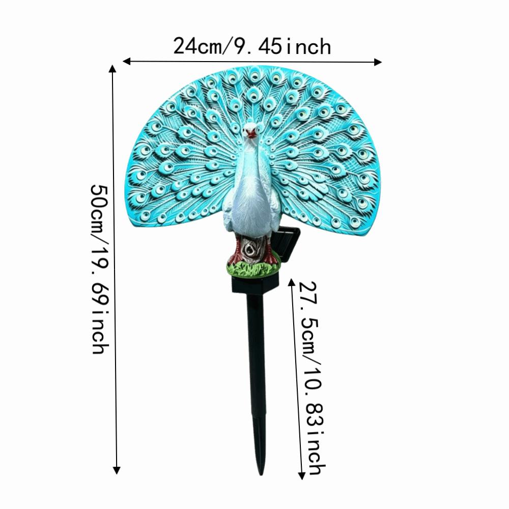 Colorful Changing Solar Peacock Light Waterproof LED Landscape Light Patio Decor