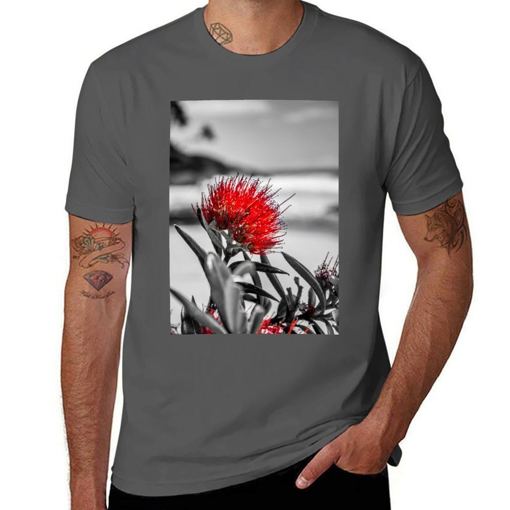 Pohutukawa Tshirt Trendy Pattern For Men Tshirt