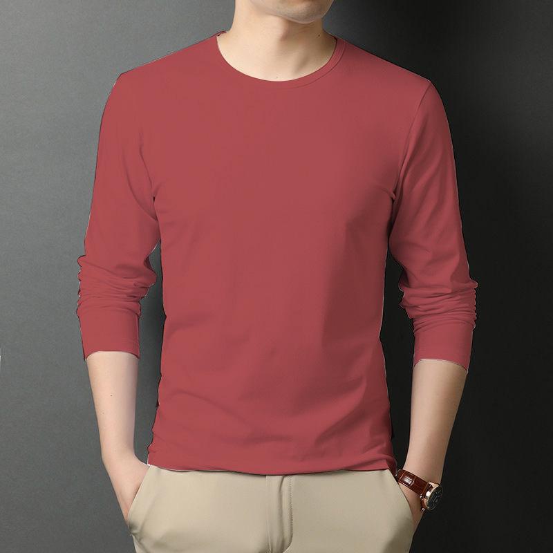 Модная мужская повседневная футболка с круглым вырезом и длинными рукавами на осень/зиму.