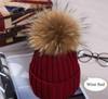 Women Winter Racoon Fur Pom Pom 16cm Ball Knit Beanie Ski Cap Bobble Hat