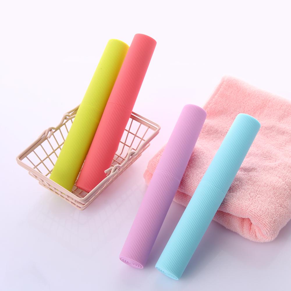 Container Toothpaste Travel Portable Toothbrush Holder Plastic Cylinder Case Storage Box