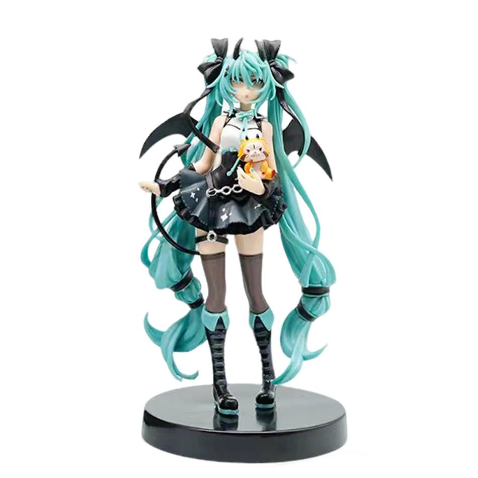 19CM Anime Hatsune Miku Little devil raccoon Kawaii Action Figure PVC Doll Model Figure Toys Desktop Decoration Holiday Gifts