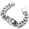 Heavy Stainless Steel Man Bracelet Homme 18MM Curb Link Chain Men's Bracelets for Men On Hand Bands Totem Viking Jewelry