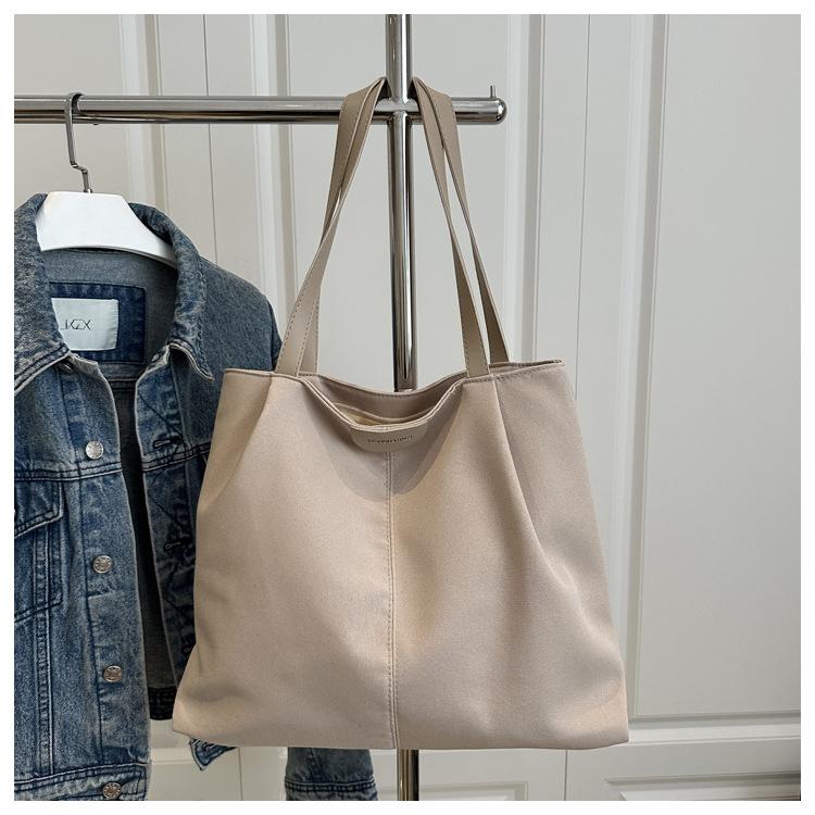 Модная летняя новая однотонная нейлоновая большая вместительная простая повседневная литературная тканевая сумка на плечо