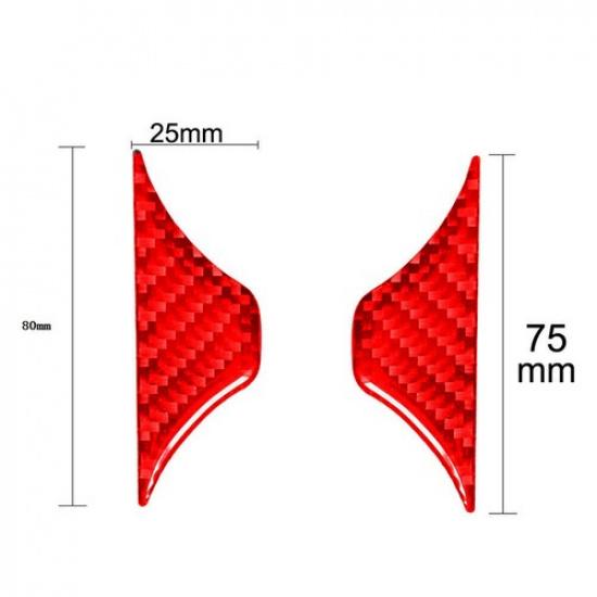 2xRed ABS Carbon Fiber Cup Holder Cover Trim Fit For Honda Civic Coupe 2013-2015