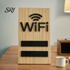 Wooden WiFi Sign Wifi Tabletop WIFI Password Wireless Network Display Desktop Board for Restaurant Supermarket Office Home Bar Coffee Dorms