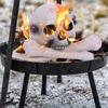 Ceramic Human Skull Campfire Log Reusable Fireproof Campfire Pit Skull Gas Log for Bonfire Fireplace Halloween Decor
