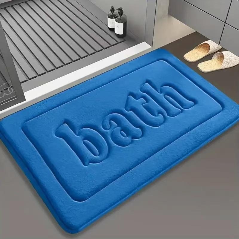 Толстый тисненый коврик для ванной с буквами, очень впитывающий, нескользящий, кухонный коврик для входа, впитывающий коврик для ванной, для домашнего напольного покрытия, коврик для ног