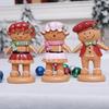Фигурка Пряничного человечка Рождественская полимерная статуэтка Пряничного человечка в платье/костюме Праздничное настольное украшение для дома, кухни, каминной полки