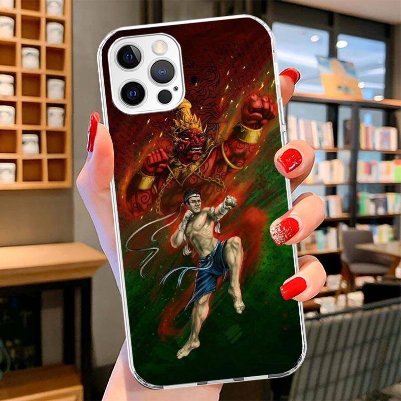 Чехол для телефона с принтом Муай Тай Боксерский бой Для iPhone 16 17 Air 15 14 Pro Max 16E Чехол для телефона 13 Mini 12 11 7 SE 8 Подходящий