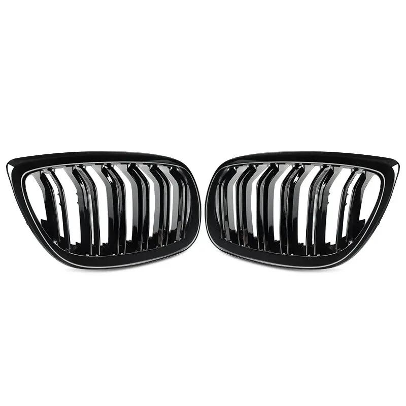 For BMW 3 Series E92 E93 Coupe M3 2008-2010 2x Car ABS Grille Front Kidney Grill Doulbe Line Style 51137157277 51137157278 Parts