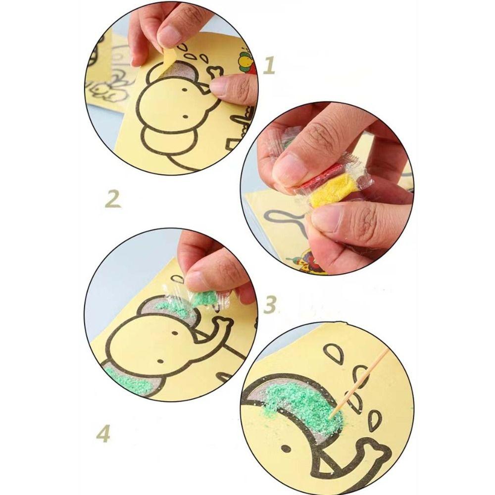 Brush Art Painting Sand Painting Set Paper Picture Drawing Coloring Toys Children/Kids/Toddlers