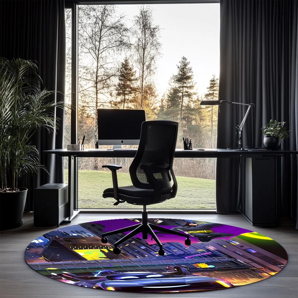 Batwheels Printed Round Rug Carpet Chair Rug Area Rug Entryway Doormats,for Office Chair Living Room Bedroom Kitchen Room.