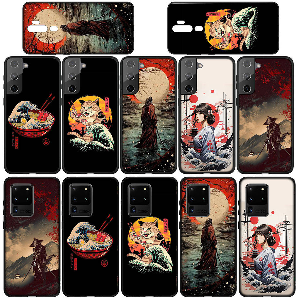 Чехол для iPhone 16 15 Xiaomi Redmi Note 14 13 12 11 Pro Max 16e Samsung Galaxy S25 S24 S23 Moto OPPO Huawei Samurai Skeleton Ninja Bushido Phone Case