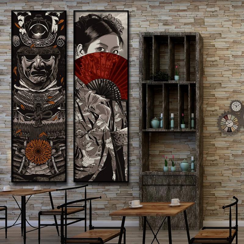 Японские самураи укие картины hd холст картины солдаты стены искусства декоративная живопись для гостиной промышленный декор бар