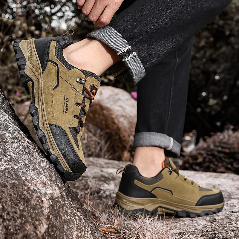 2026 new fashion casual winter outdoor men's shoes non-slip and wear-resistant mountaineering shoes off-road running shoes
