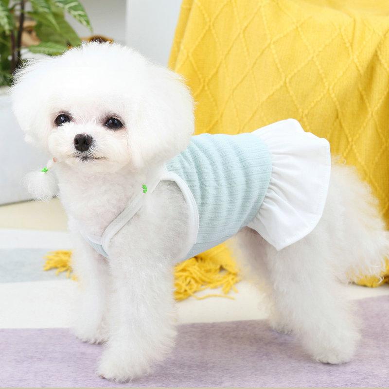 Новинка 2024 года, одежда для собак, необычная юбка с лямкой на пуговицах, весенне-летняя одежда для щенков, одежда для маленьких и средних собак