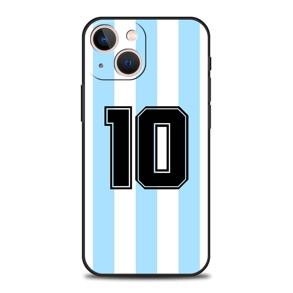 Роскошный чехол для телефона для iPhone 11 12 13 15 16 14 Pro Max X XR XS 7 8 Plus 2020 Черный Мягкий чехол Funda Флаг Аргентины Футбол 10