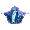 Metallic Shiny Stand Collar Fly Sleeve Bodycon Sling Jumpsuit with Gothic Pauldron Armor for Women Halloween Club Party