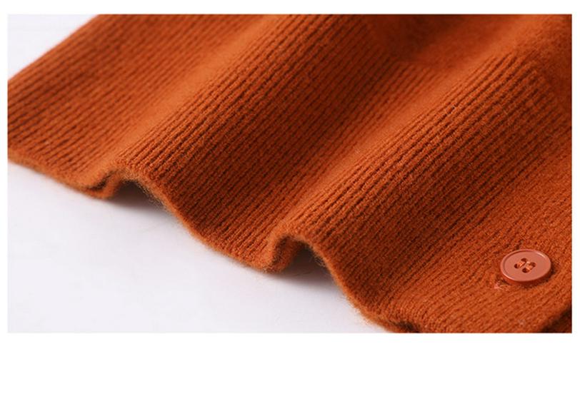 Women's Pure Wool Cardigan - Autumn/Winter Round Neck Knit Sweater Outerwear