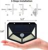 1/2/4Pcs 100 LED Solar Wall Lights Outdoor Solar Lamp PIR Motion Sensor Solar Powered Sunlight Street Light for Garden Light