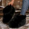 Fashion Women's Winter Snow Boots Outdoor Luxury Furry Faux Fox Fur Boots Woman Plush Warm Platform Shoes New Fashion Bottes Big Size