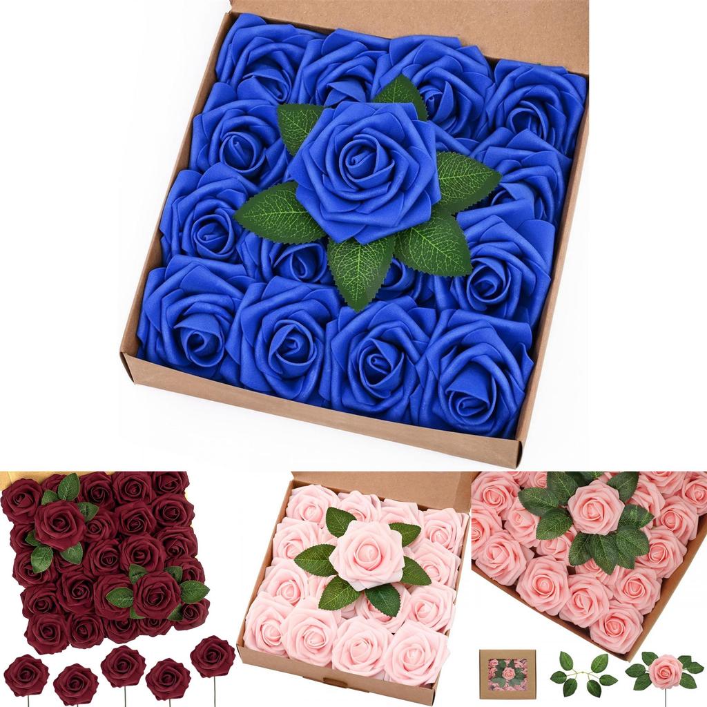 Foam Rose Flower Wedding Centerpiece Accessories With Stem For Home And Outdoor Decor