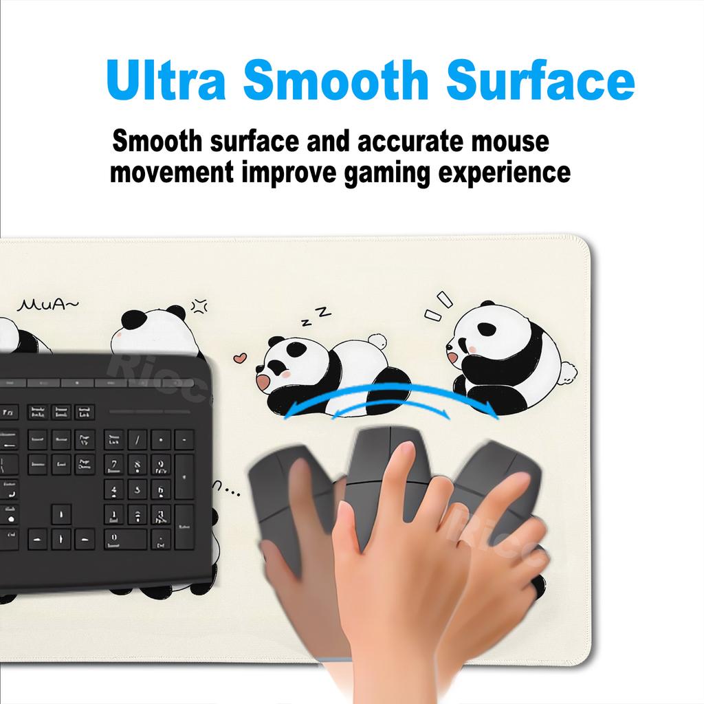 Large Mausepad Cute Panda Mousepad XXL Gamer Keyboard Mat Pc HD Desk Mats Company Mouse Pad Black White Cartoon Deskpad For Gift
