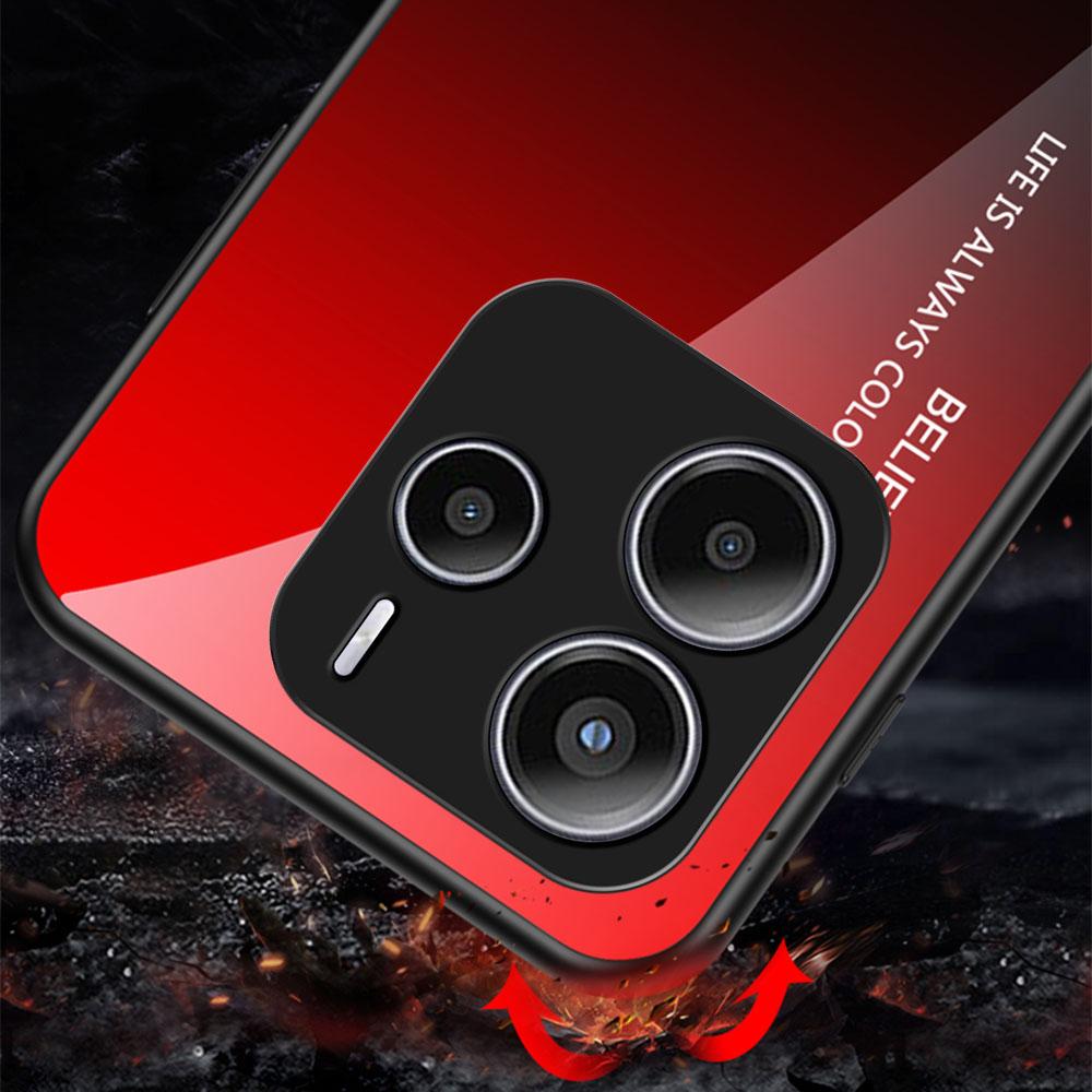 For Xiaomi Redmi Note 14 5G Case Anti-Scratch Tempered Glass+PC+TPU Phone Cover