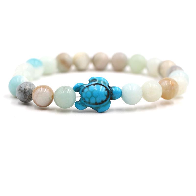 Браслеты из натурального камня Blue Turtle и Green Geometric - унисекс и в индивидуальной упаковке