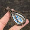 K2 Blue Azurite Handmade Copper Wire Wrap Jewelry Pendant 2.83 y7P26