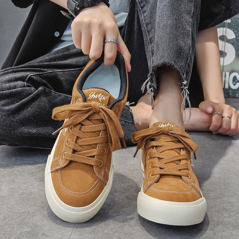 Мужская обувь весна новый тренд низкие бархатные парусиновые туфли мужские универсальные в гонконгском стиле на плоской подошве немецкие тренировочные туфли мужские