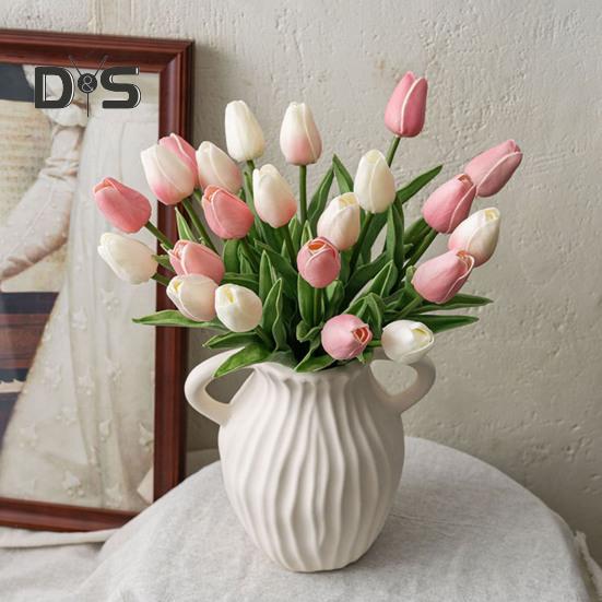 3 шт. искусственных тюльпанов, поддельные тюльпаны с гибкими стеблями, реалистичные искусственные тюльпаны для самостоятельного создания цветочных композиций, украшений для дома, свадьбы, вечеринки