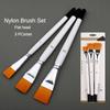 3PCS/Set Big Flat Head Painting Watercolor Brush Nylon Hair Acrylic Painting Brushes  Students