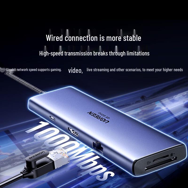 UGREEN 9-in-1 Type-C Hub with 4K60Hz HDMI & Gigabit Ethernet