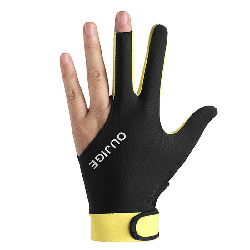 1 шт. Перчатка для бильярда, левая, три пальца, перчатка для бильярда, нескользящие наклейки, эластичные перчатки для тренировок по бильярду, аксессуары