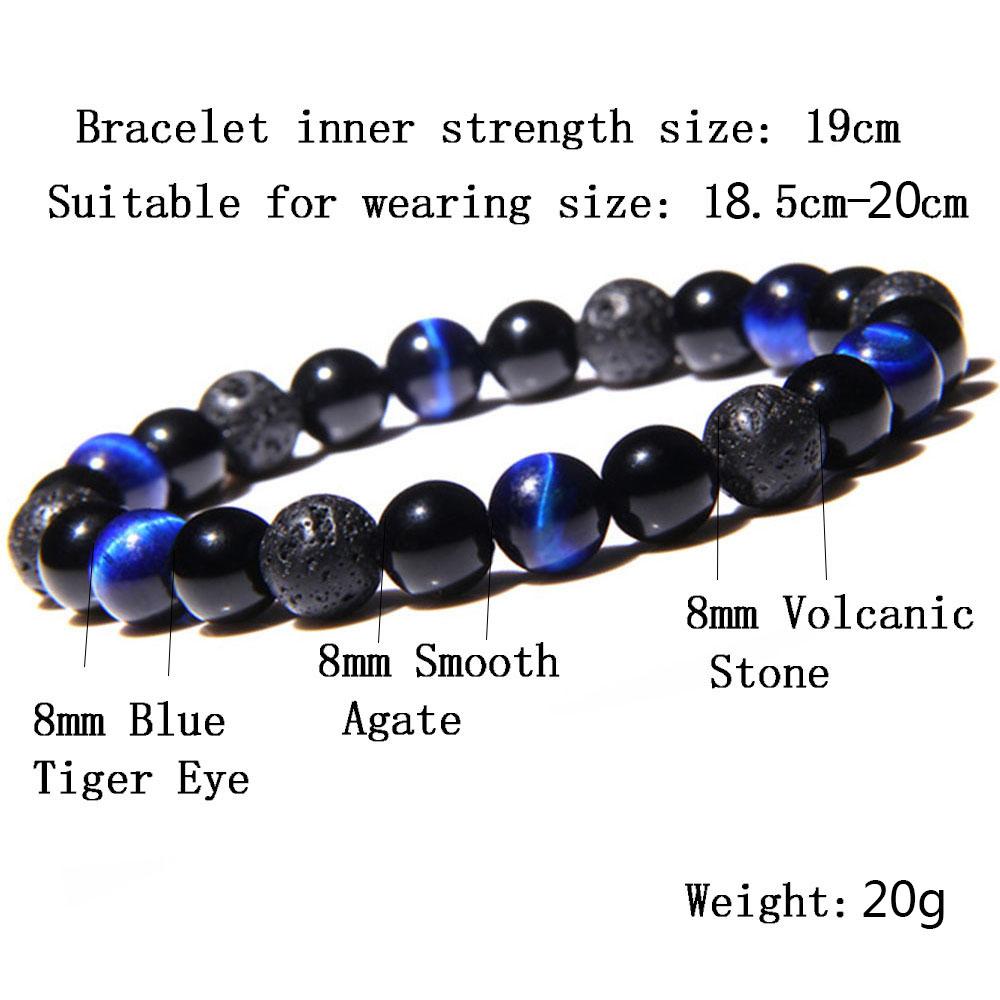 New Hematite Tiger Eye Pulsera Obsidian Bracelets Jewelry Soul Beads Natural Unisex