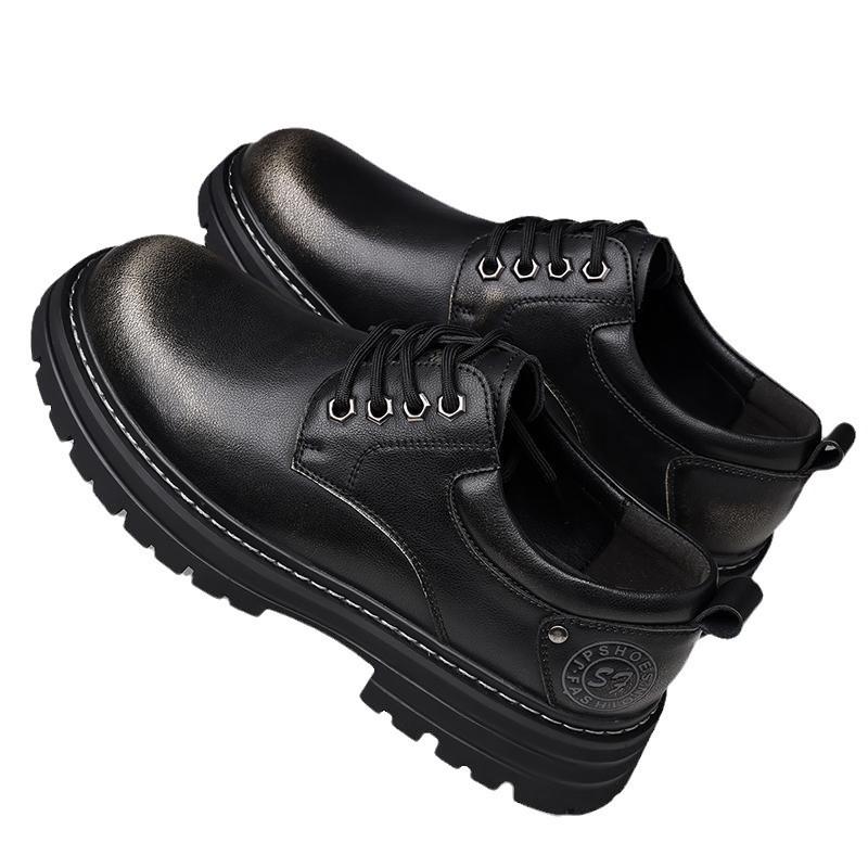 Британская кожаная обувь Кожаные мужские повседневные одинарные туфли Обувь ручной работы Сшитая повседневная кожаная обувь