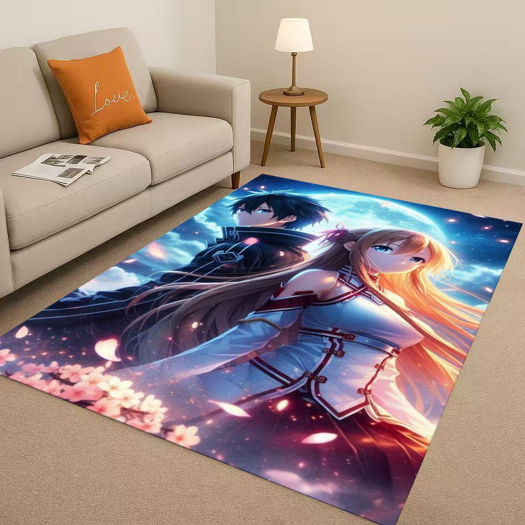 3D Sword Art Online SAO Мультяшный Кирито Юки Асуна Нескользящий Коврик для Гостиной Мягкий Ковер для Спальни, Дивана, Декор Дома Придверный Коврик